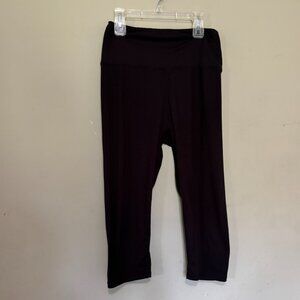 L/XL Black Womens Cropped Capri Length Leggings Pants